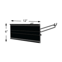 Azar Displays Graphic Sign Holder, 6" x 12" (600612-BLK)-Black Metal