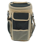 Cathay Importers Black Polyester Cooler Tote With 2 Wine Glasses (EC-06-2606-BLK)-Adjustable shoulder strap