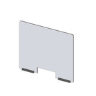 Mark Maker Modular Sneeze Guard Front - 35.5" W x 31.5" H panel 1/4" Clear Acrylic -2 8" aluminum bottom rails -with 4"x12" pass-Attach modular panel sides to extend the length of your divider using Plastic Living Hinges (Flex Hinges).