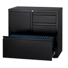 Hirsh Personal Storage Unit, Black-This 30" wide 3 drawer Personal Storage Unit accommodates both letter and legal size files and includes 2 box drawers and a shelf