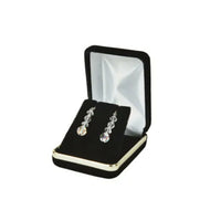 Eddie's Black Velvet Pendant/Earring Box - 2-1/4" W x 3" L x 1" H - Black - 12 Pack-Black