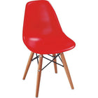 Plata Import Kids Eiffel Chair, Red, Wood Base (PC-0117W-RED)-Wood legs and plastic seat