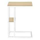 Monarch Specialties 3677 Accent Table - 25"H/Natural/White Metal-Product dimensions: 18.25 Inch W x 10.25 Inch D x 25.25 Inch H