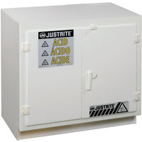 Justrite Solid Polyethylene Acid Cabinets, 4" x 35 3/4", 160Lb, Undercounter-Sturdy solid-wall chemically resistant polyethylene construction with sealed sump