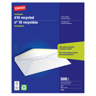Staples #10 Gummed White Recycled Envelopes - 4-1/8" x 9-1/2" - 500 Pack-#10, 4-1/8" x 9-1/2"