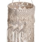 Truu Design Hand Crafted Macrame Hanging Lamp Shade 12.75 x 40, inches, Cream White-Purpose: great decorative lighting accessory that will spruce up your home