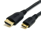 StarTech High Speed HDMI Cable with Ethernet, HDMI to HDMI Mini, M/M, 1 Ft.-The lightweight, compact design of this A to C HDMI® cable offers an easy-to-manage, direct connection between an HDMI® Mini-enabled digital video camera and an HDTV or display