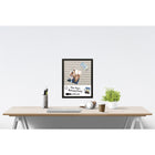 Quartet Home Decor Magnetic Dry-Erase Combination Grid Board - 14"H x 11"W - Black-Two third of the board is grid which allows for photos, notes, and other items to be pinned