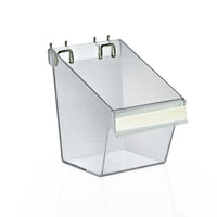 Azar Displays Small Display Bucket with C-Channel, 7" x 5" x 6", 4 Pack (556127)-Use this small display bucket on slatwall and pegboard or as a counter display