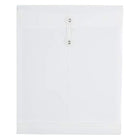 JAM Paper Plastic Envelopes with Button & String Tie - Open End - 9 3/4" x 11 3/4" - White - 12 Pack-Size: 9.75 x 1.25 x 11.75 inches