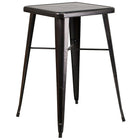 Flash Furniture 24'' Square Metal Indoor/Outdoor Bar-Height Table, Black/Antique Gold (CH31330BQ)-Black, Antique Gold/Metal, Rubber