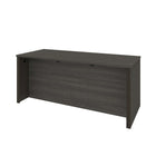 Bestar Prestige Desk Shell, Bark Grey & Slate-Durable 1" commercial grade work surfaces with melamine finish that resist scratches, stains and wear