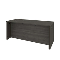 Bestar Prestige Desk Shell, Bark Grey & Slate-Durable 1" commercial grade work surfaces with melamine finish that resist scratches, stains and wear