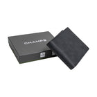 Champs Hunter Leather RFID Blocking Centre-Wing Wallet in Gift Box -  Black-9 credit card slots