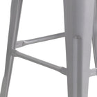 Flash Furniture 30" High Backless Silver Metal Barstool with Square Wood Seat-Stack Quantity: 4-8