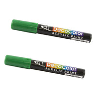 Marvy Uchida Chisel-Tip Acrylic Paint Marker - Green - 2 Pack-Colour: Green