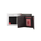 Champs Black Label Leather RFID Tri-fold Wallet, Brown-Double bill compartment