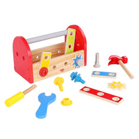 Tooky Toy Fun and Educational Wooden Fix-it Tool Box, 9.45 x 5.11 x 5.91 inches, Wood-Measures 9.5" x 5" x 6" in dimensions