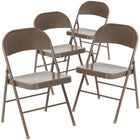 Flash Furniture HERCULES Series Double Braced Metal Folding Chairs - Beige - 4 Pack-225 lb. Weight Capacity