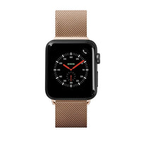 LAUT Steel Loop Watch Strap For Apple Watch Series 1-8/SE/Ultra - Gold - 42-44mm-Top Grade Stainless Steel woven breathable mesh with strong magnetic clasp