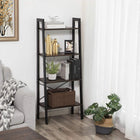 Vasagle 4-Tier Industrial Style Ladder Shelf - Dark Brown-Industrial design