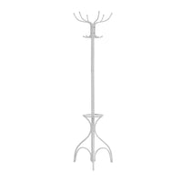 Monarch Specialties 2030 Coat Rack with Umbrella Holder - White Metal-Coat Rack