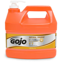 Gojo NATURAL ORANGE Smooth Hand Cleaner - 1 Gallon Pump Bottle - 4 Pack-Contains a natural citrus ingredient