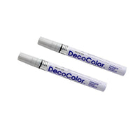 Marvy Uchida Broad-Line Opaque Paint Markers - Silver - 2 Pack-Colour: Silver