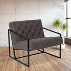Flash Furniture HERCULES Madison Series Retro Grey Leather Tufted Lounge Chair-Fixed Seat and Back Cushions