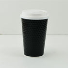 Tannex Double Wall Diamond Paper Coffee Cup, 4oz/118ml, Black-6cm width x 6.5cm height