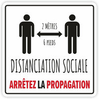 Eddie's Hang-Up Display Ltd. Stop The Spread Decal, Vinyl, 7.50" x 7.50", French-Social Distancing - Stop the Spread