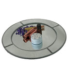 Elegance Mirrored Charger Plate with Beads Border - 13 inch diameter-Charger Plate