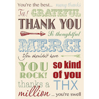 Millbrook Studios 5-3/8" x 7-3/4" You're the Best Thank You Greeting Cards and Envelopes, 18 Pack (06800)-Printed on uncoated card stock