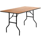 Flash Furniture 30" x 60" Rectangular Wood Folding Banquet Table with Clear Coated Finished Top-Ready To Use Banquet Table