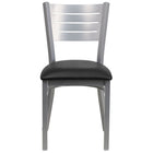 Flash Furniture HERCULES Series Silver Slat Back Metal Restaurant Chairs with Black Vinyl Seat - 2 Pack-Set of 2 Metal Dining Chairs