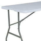 Flash Furniture 30''W x 60''L Bi-Fold Granite White Plastic Folding Table-Ready To Use Commercial Table