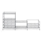 Seville Classics Gunmetal Mesh 3-Tier Clip-on Shoe Rack - Grey-Folds flat for easy storage
