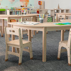 Flash Furniture Bright Beginnings Commercial Grade Wooden Half Circle Preschool Classroom Activity Table (MKME088015)-Assembles in 20 Minutes or Less
