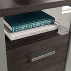 Sauder 45"W Rock Glen Desk - Blade Walnut- Silver finish, powder coated metal frame for durability and design