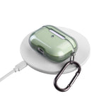 General Supply Goods + Co Clear Anti Shock Gradient AirPod Pro Case w Carabiner - Jade Green-Full access to buttons and ports