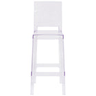 Flash Furniture Ghost Barstool with Square Back - Transparent Crystal-Contemporary Bar Stool