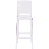 Flash Furniture Ghost Barstool with Square Back - Transparent Crystal-Contemporary Bar Stool