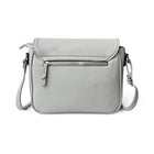 Nicci Medium Crossbody Bag with Front Flap - Light Grey-Front flap with magnetic snap closure