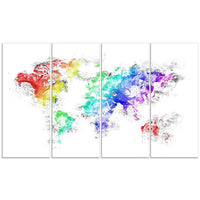 Designart Bright World Map Canvas Art Print, (PT2740-271)-Print