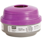 Honeywell North N Series Acid Gas Respirator Cartridges for RU6500 Series Full Facepiece - 6 Pack-Description - Acid Gas with P100 Filter