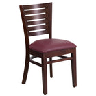 Flash Furniture Darby Series Slat Back Walnut Wood Restaurant Chair - Burgundy Vinyl Seat-800 lb. Weight Capacity