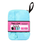 PACK N FOLD 51111 Foldable Lightweight Water-Resistant Tote Bag, Blue-1 front slip pocket