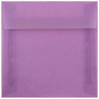 JAM Paper 6.5" x 6.5" Square Envelopes, Lilac Purple Translucent, 25 Pack (241332378)-Square invitation envelope