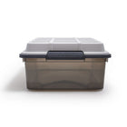 TRU RED 36.8 L Water and Dust Resistant Storage Tote with Locking Lid-Hinged locking lid doubles as a tray for added convenience