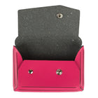 JAM Paper Leather Business Card Case, Angular Flap, Fuchsia Pink-Capacity: 100 cards